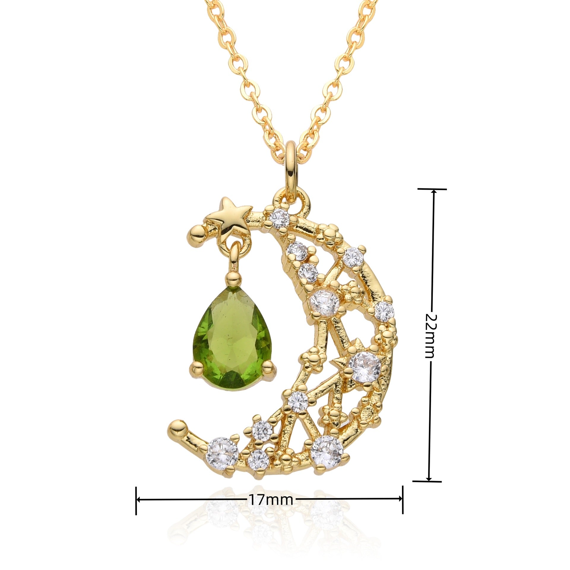 Wholesale Moon Micropaved Zirconia Necklace